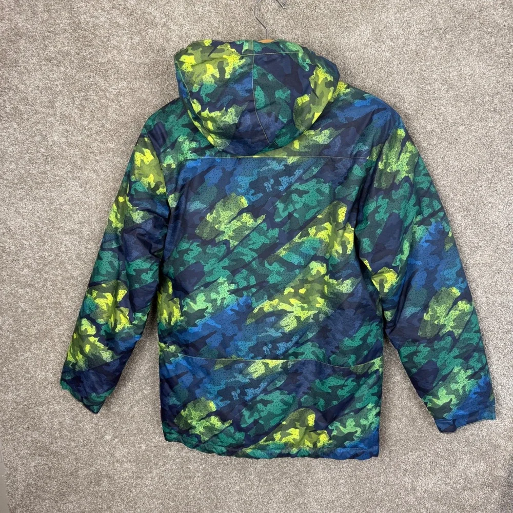 Columbia Youth XL 18-20 Camo Puffer Jacket Green Blue Hooded Insulated